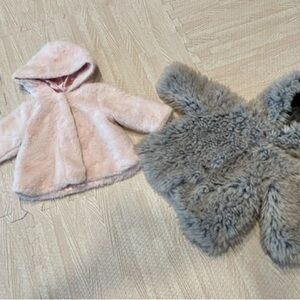 2 fluffy baby coats 6 months